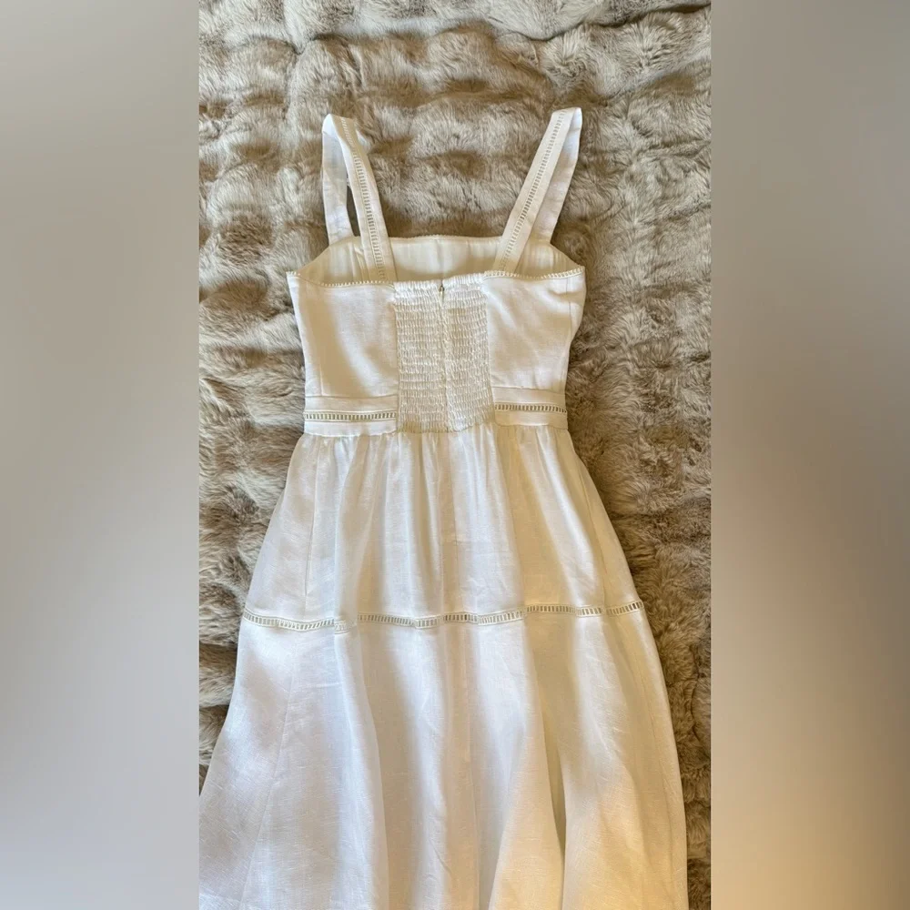 Reformation White Asymmetrical Pleated Sundress - Picture 14 of 16